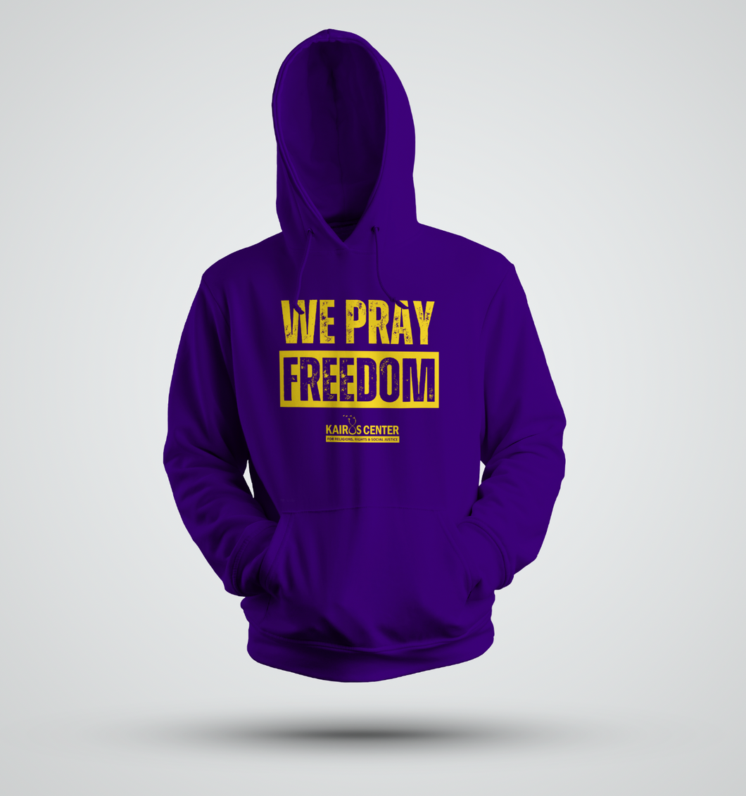 We Pray Freedom Purple Pull Over Hoodie