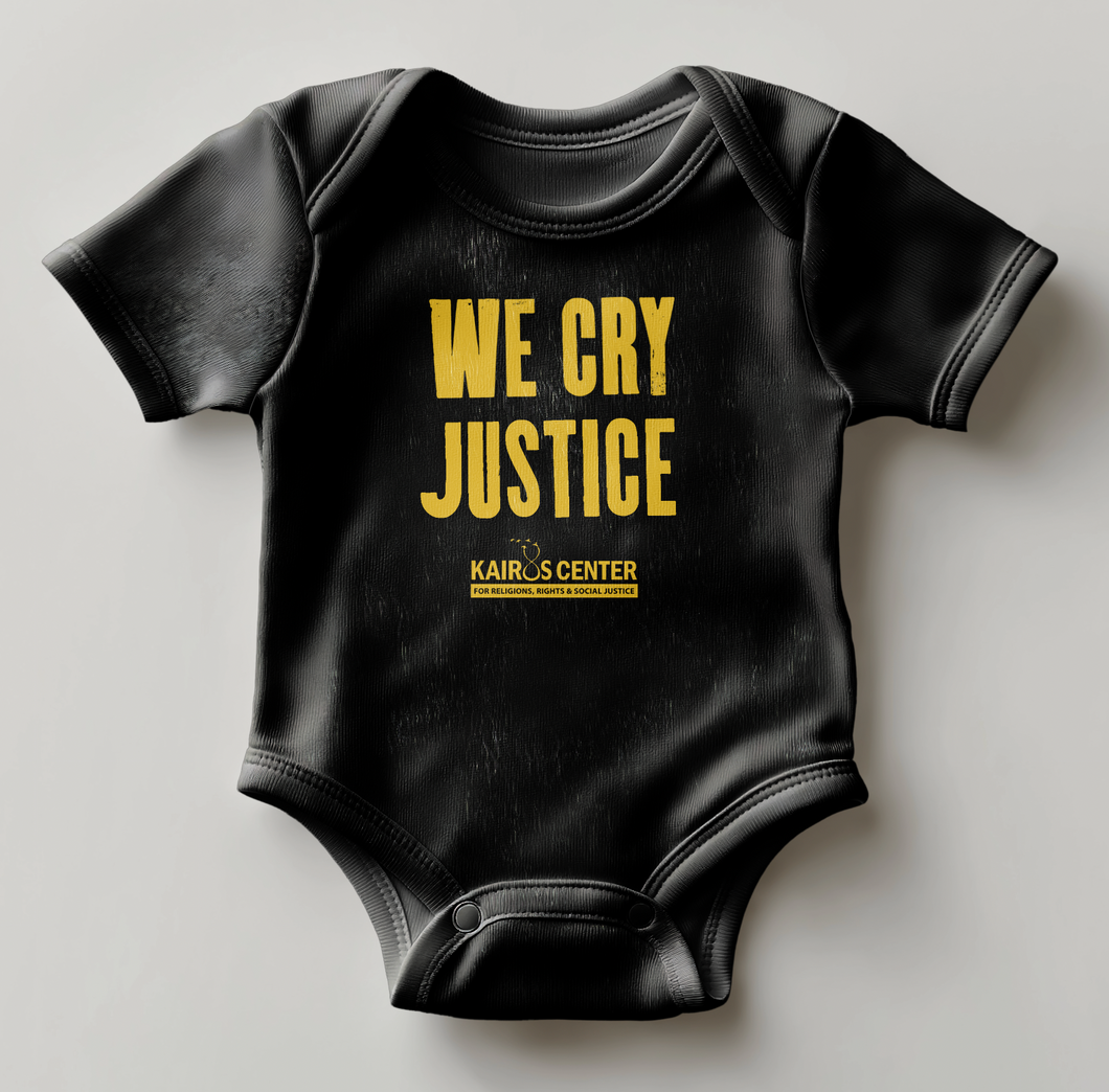 'We Cry Justice' Black Baby Onesie