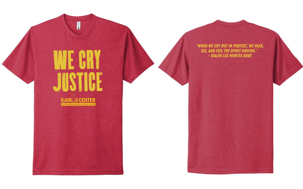 'We Cry Justice' Unisex Short Sleeve Tee - Red